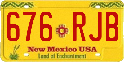 NM license plate 676RJB