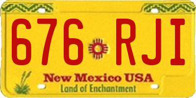 NM license plate 676RJI