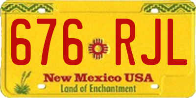 NM license plate 676RJL