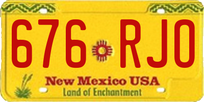 NM license plate 676RJO