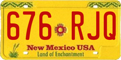 NM license plate 676RJQ