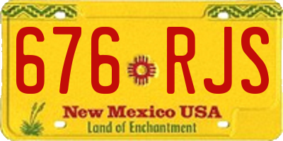 NM license plate 676RJS
