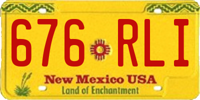 NM license plate 676RLI