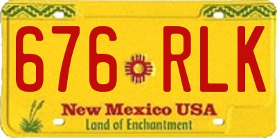 NM license plate 676RLK