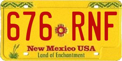 NM license plate 676RNF
