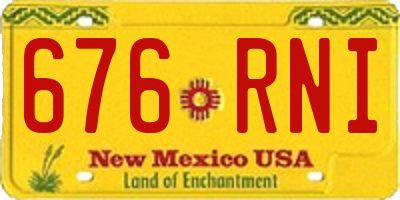 NM license plate 676RNI