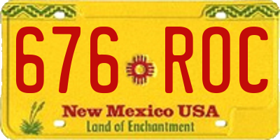 NM license plate 676ROC