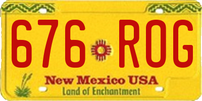 NM license plate 676ROG