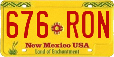 NM license plate 676RON