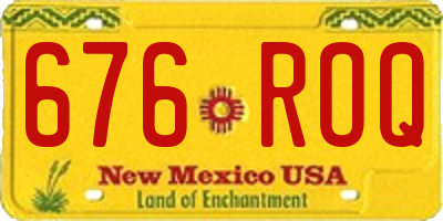 NM license plate 676ROQ