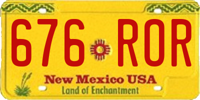 NM license plate 676ROR