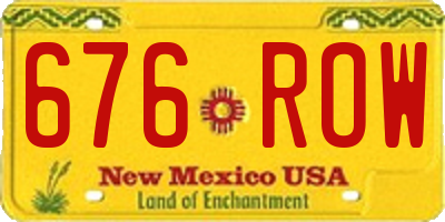 NM license plate 676ROW