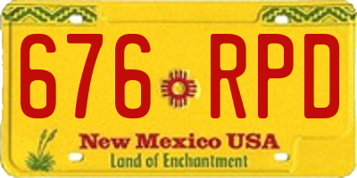 NM license plate 676RPD