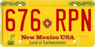 NM license plate 676RPN
