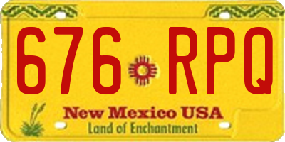 NM license plate 676RPQ