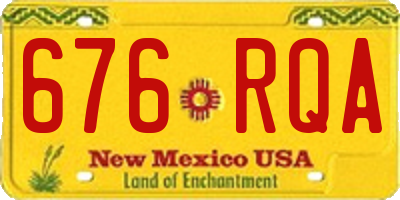 NM license plate 676RQA