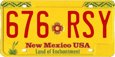 NM license plate 676RSY