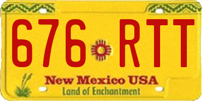 NM license plate 676RTT