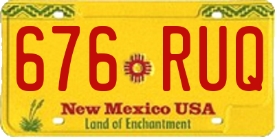 NM license plate 676RUQ