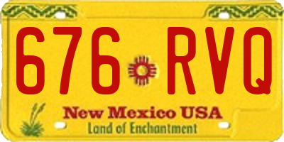 NM license plate 676RVQ