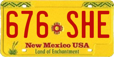 NM license plate 676SHE