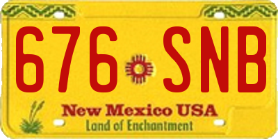 NM license plate 676SNB