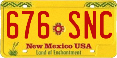 NM license plate 676SNC