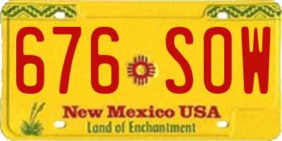 NM license plate 676SOW