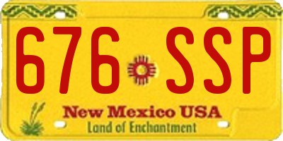 NM license plate 676SSP
