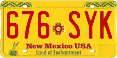 NM license plate 676SYK
