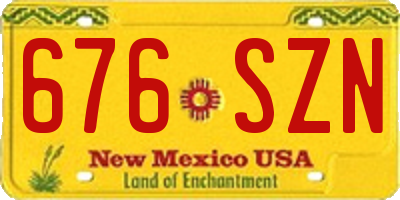 NM license plate 676SZN