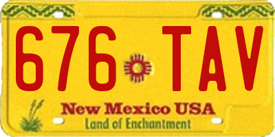 NM license plate 676TAV