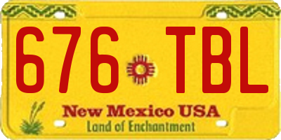 NM license plate 676TBL
