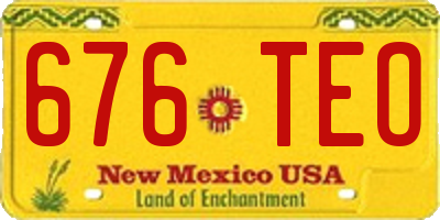 NM license plate 676TEO