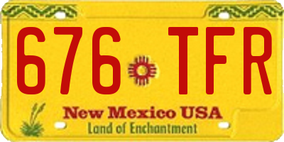 NM license plate 676TFR