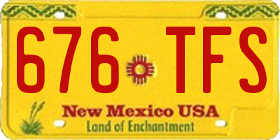 NM license plate 676TFS