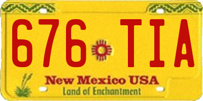 NM license plate 676TIA