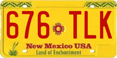 NM license plate 676TLK