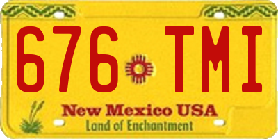 NM license plate 676TMI