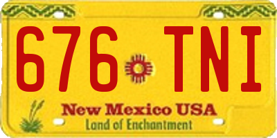 NM license plate 676TNI
