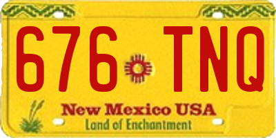 NM license plate 676TNQ
