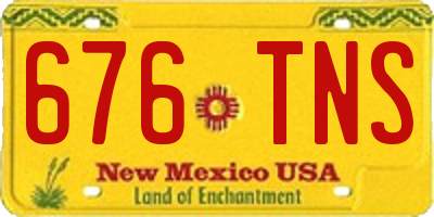 NM license plate 676TNS