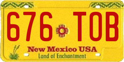 NM license plate 676TOB