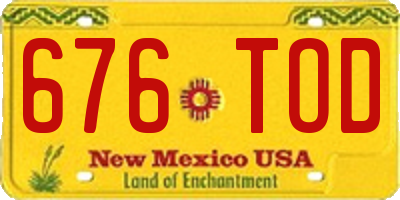 NM license plate 676TOD