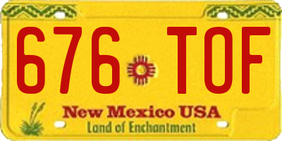 NM license plate 676TOF