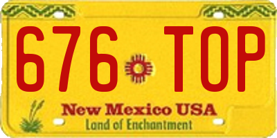 NM license plate 676TOP