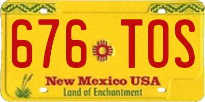 NM license plate 676TOS
