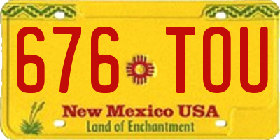 NM license plate 676TOU