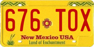 NM license plate 676TOX