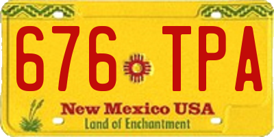NM license plate 676TPA